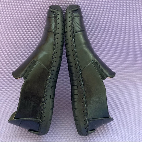 100% CAOUTCHOUC Sewn Black Leather Slip On Sport Driving Shoe Sz 43 men… - Picture 5 of 8